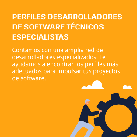 Card sobre los perfiles de desarrolladores de software técnicos especialistas dentro de la consultora RRHH